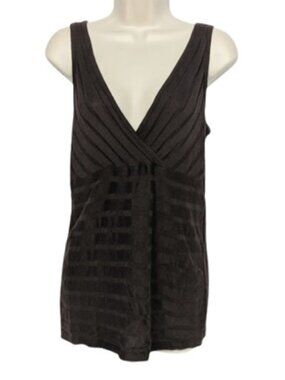 Axcess by Liz Claiborne Sleeveless V-Neck Surplice Ribbed Tank Top Shirt - NWT